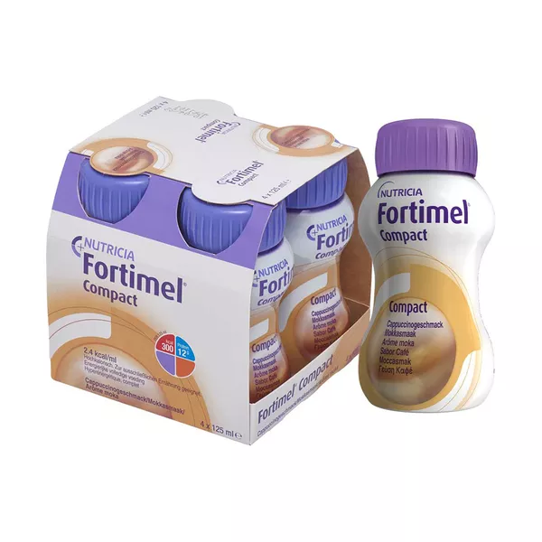 Fortimel Compact 2.4 kcal/ml Trinknahrung Cappuccino 4X125 ml