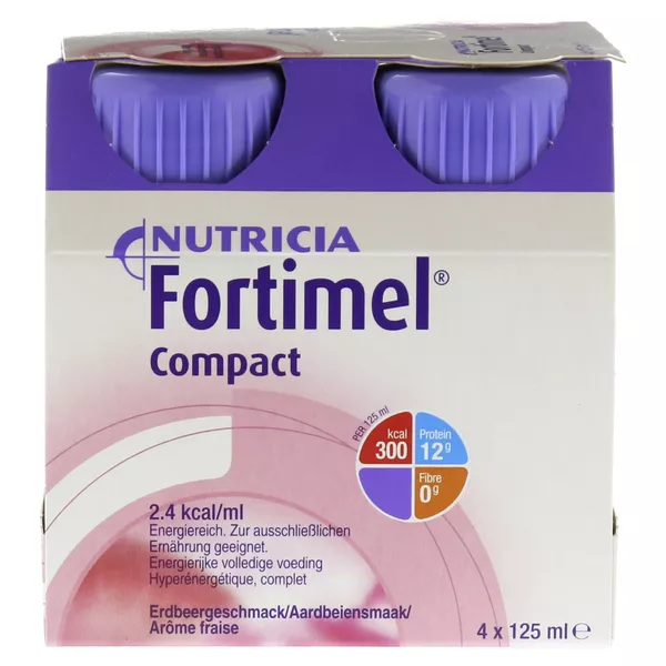 Fortimel Compact 2.4 kcal/ml Trinknahrung Erdbeere 4X125 ml