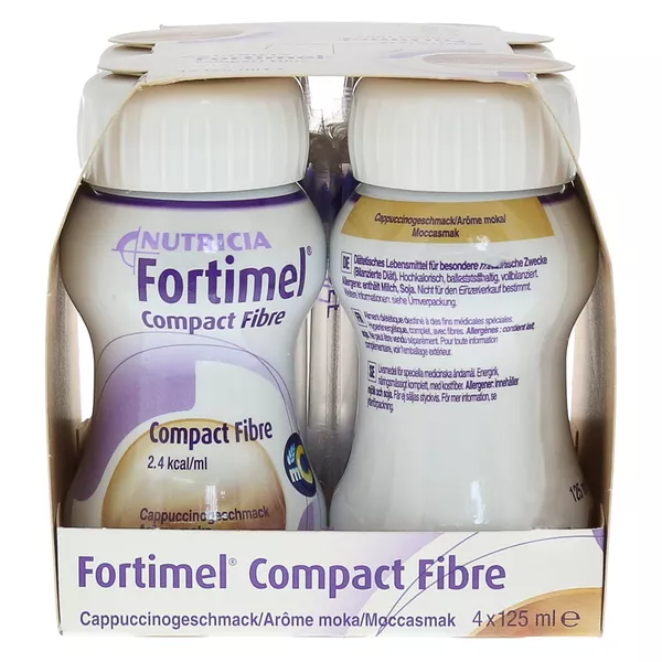 Fortimel Compact Fibre Trinknahrung Cappuccino, 4 x 125 ml