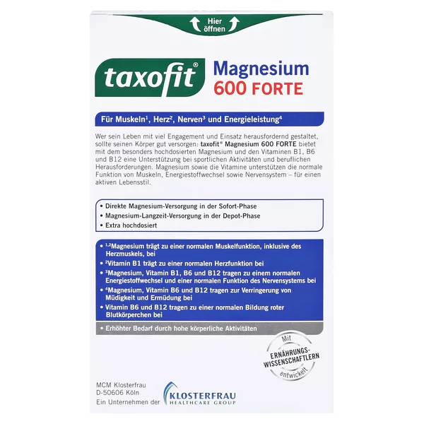 Taxofit Magnesium 600 FORTE Depot Tablet 30 St