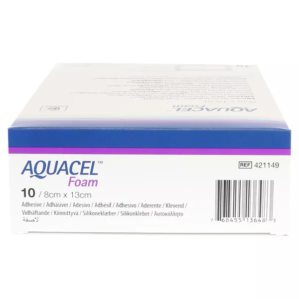 Aquacel Foam Adhäsiv 8x13 cm Verband 10 St