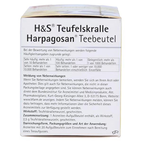 H&S Teufelskralle Harpagosan-tee Filterb 20X2,5 g