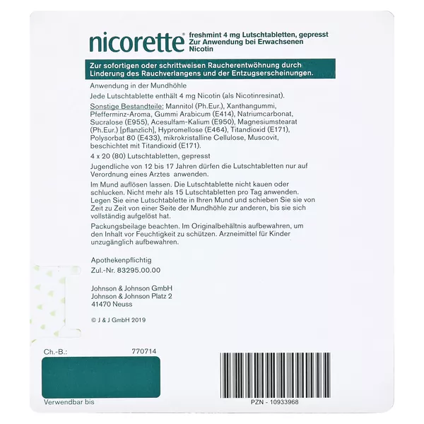nicorette freshmint Lutschtablette 4 mg - Jetzt bis zu 10 Rabatt sichern*, 80 St.