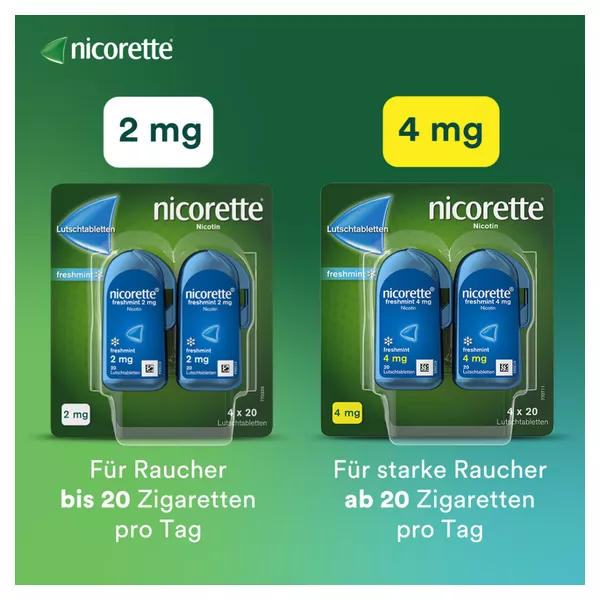 nicorette 4 mg Lutschtablette freshmint - Jetzt 20% Rabatt sichern* 80 St