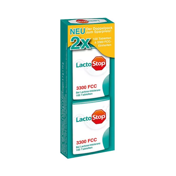 Lactostop 3.300 FCC Tabletten Klickspender, 2 x 100 St.