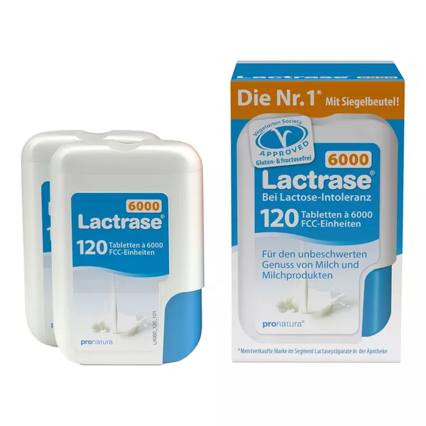 Lactrase 6.000 FCC Tabletten im Klickspender 2X120 St