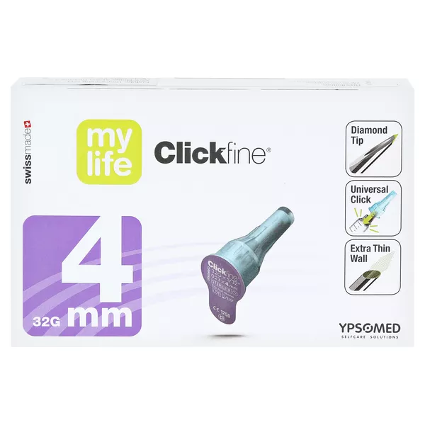 Mylife Clickfine Pen-nadeln 4 mm 100 St