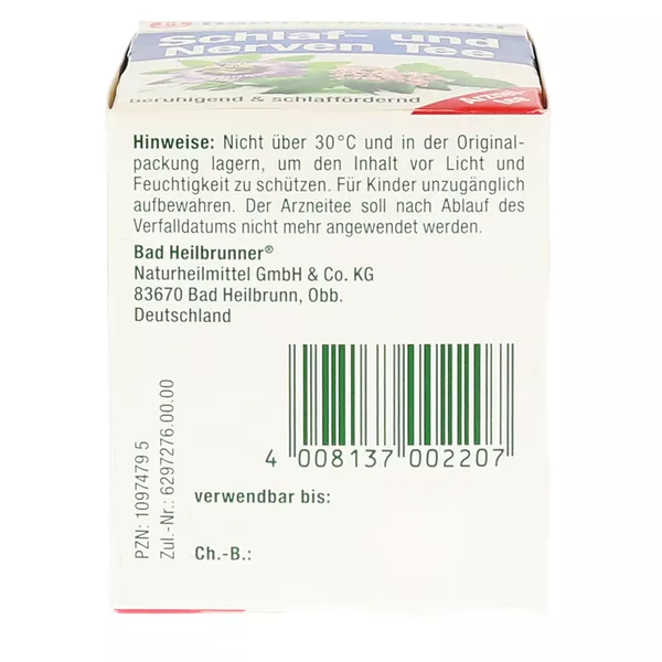 BAD Heilbrunner Schlaf- und Nerven Tee F 8X1,75 g