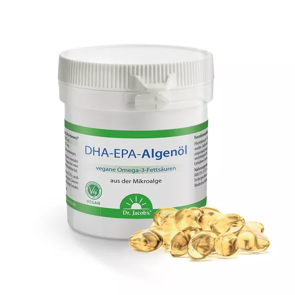 Dr. Jacob’s DHA-EPA-Algenöl Kapseln Omega-3-Fettsäuren vegan 60 St