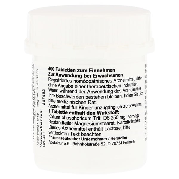 Schüssler NR.5 Kalium phosphoricum D 6 T 400 St