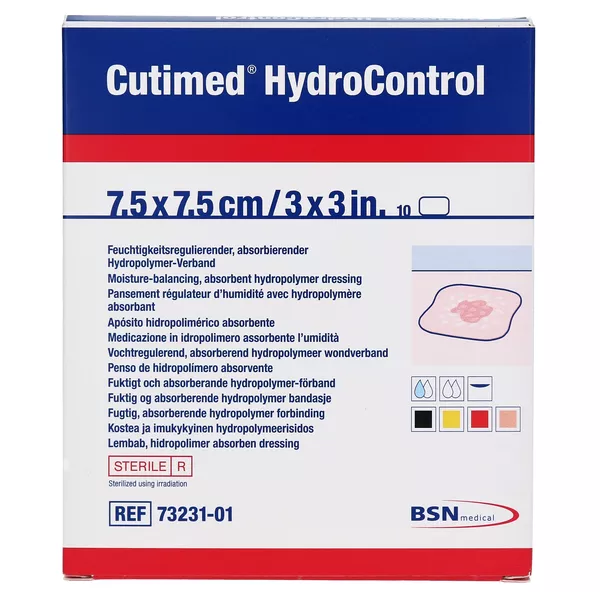Cutimed Hydrocontrol Kompressen 7,5x7,5 10 St
