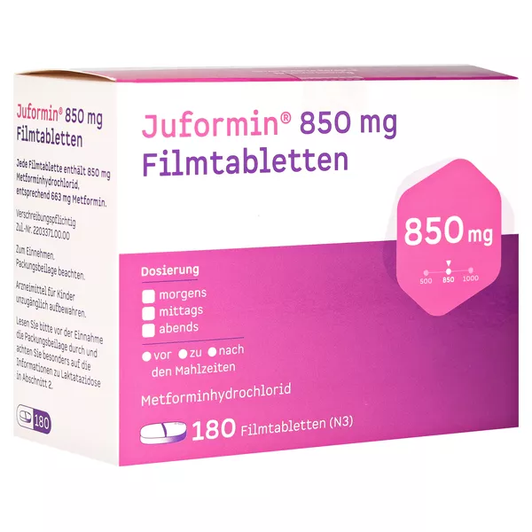 Juformin 850 mg Filmtabletten 180 St