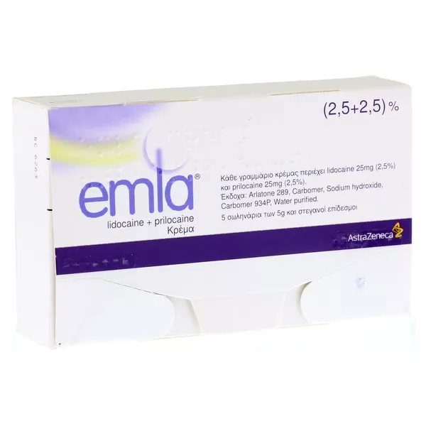 EMLA 25 mg/g + 25 mg/g Creme + 12 Tegade - Reimport 5X5 g