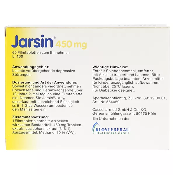 Jarsin 450 mg Filmtabletten 60 St