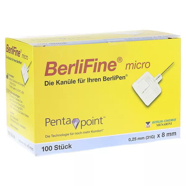 BerliFine micro Kanülen 0,25 x 8 mm 100 St