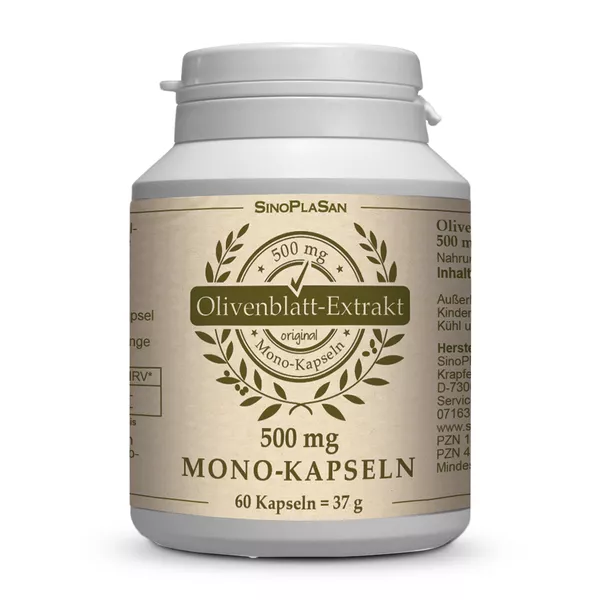 Olivenblatt-extrakt 500 mg Mono-Kapseln 60 St