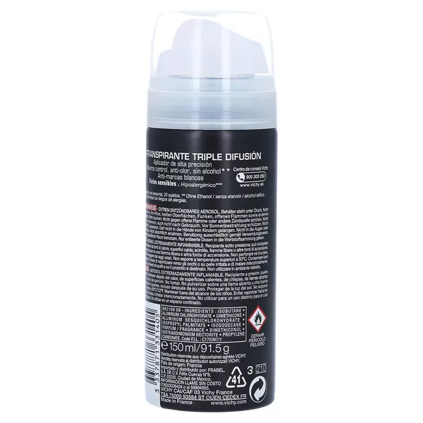Vichy Homme Deo Spray 72h 2X150 ml