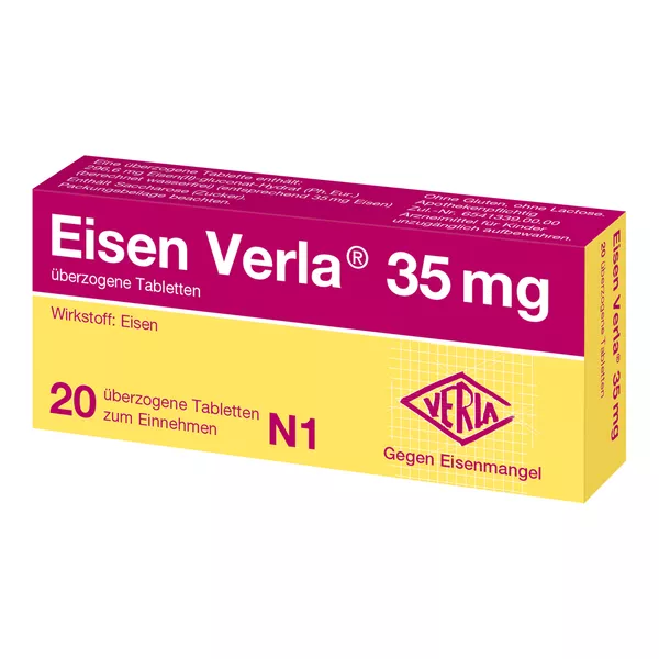 Eisen Verla 35 mg überzogene Tabletten 20 St
