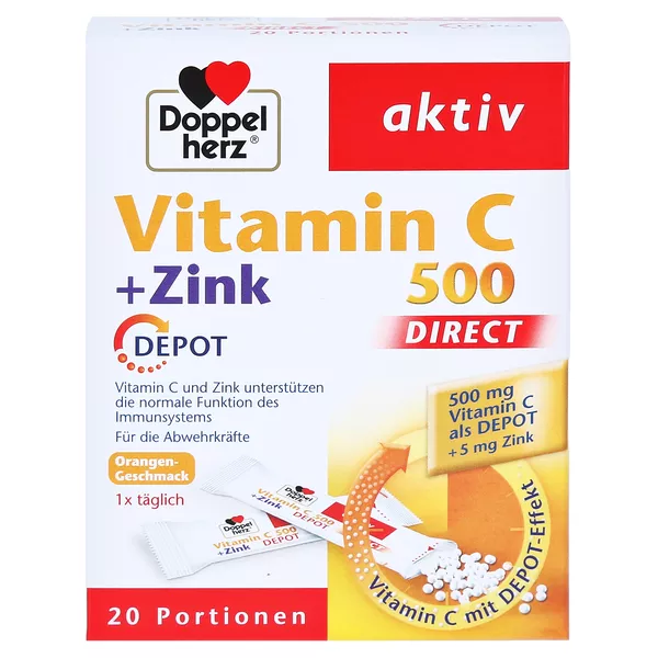 Doppelherz aktiv Vitamin C 500 Direkt + Zink Depot 20 St