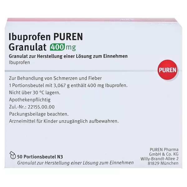 Ibuprofen Puren Granulat 400 mg z.Her.e. 50 St