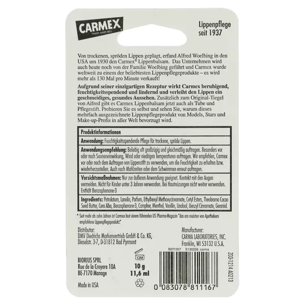 Carmex Lippenbalsam Cherry LSF 15 10 g