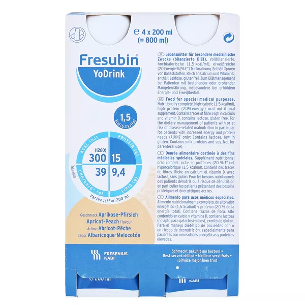 Fresubin YoDrink Aprikose-Pfirsich 4X200 ml