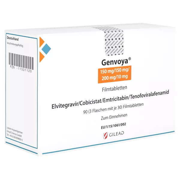 GENVOYA 150 mg/150 mg/200 mg/10 mg Filmtabletten 3X30 St
