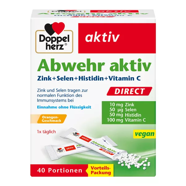 Doppelherz Abwehr Aktiv DIRECT Zink + Selen + Histidin + Vitamin C, 40 St.