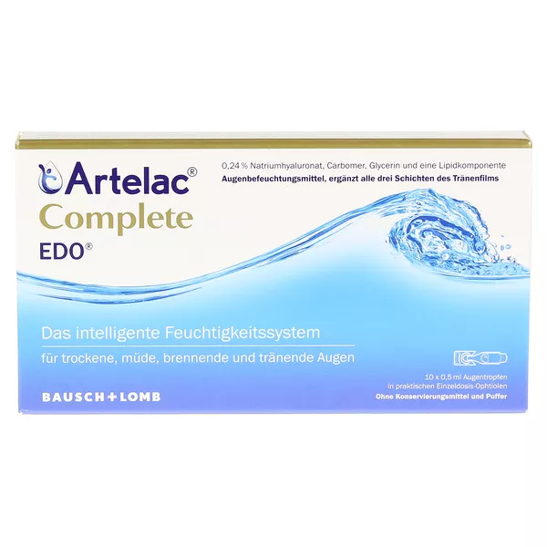 Artelac Complete EDO Augentropfen bei trockenen Augen 10X0,5 ml