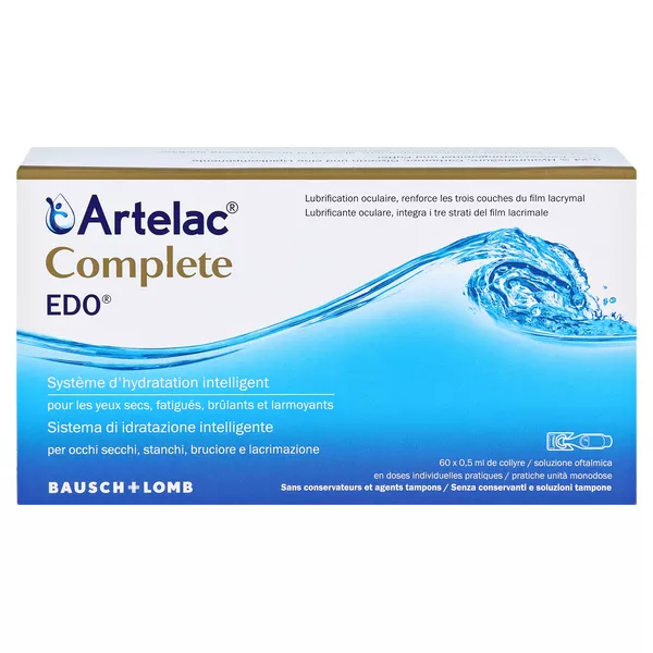 Artelac Complete EDO Augentropfen bei trockenen Augen 60X0,5 ml