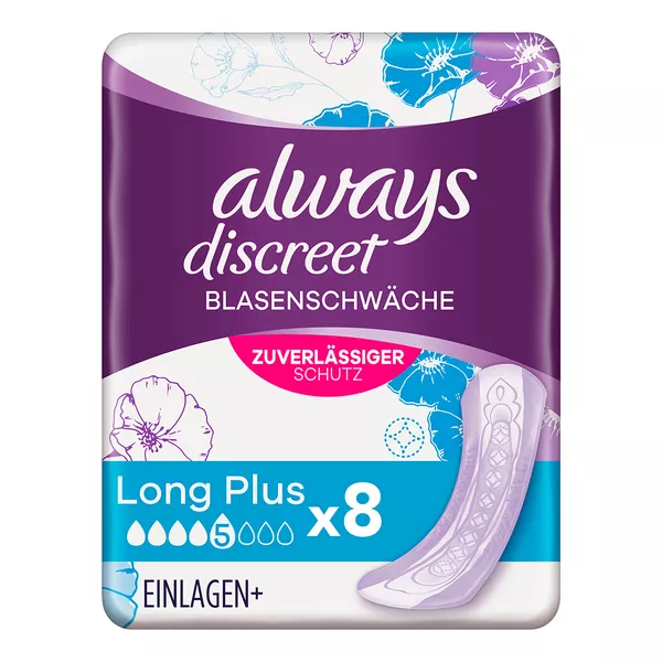 Always Discreet Inkontinenz-Einlagen Plus Long Plus 8 St