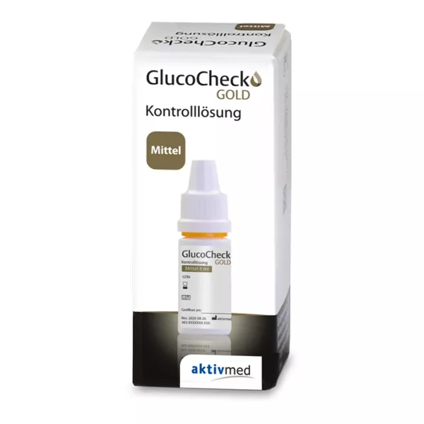 GlucoCheck GOLD Kontrolllösung (mittel) 4 ml