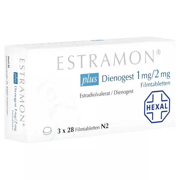 ESTRAMON plus Dienogest 1 mg/2 mg Filmtabletten 3X28 St