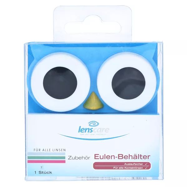 Lenscare Eulen-kontaklinsenbehälter blau 1 St