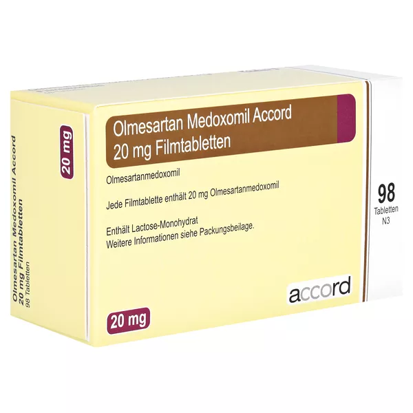 OLMESARTAN MEDOXOMIL Accord 20 mg Filmtabletten 98 St