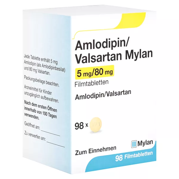 AMLODIPIN/Valsartan Mylan 5 mg/80 mg Filmtabletten 98 St