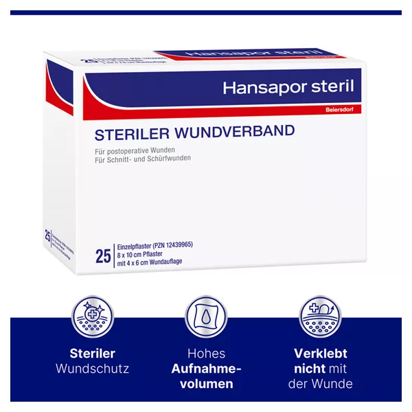 Hansapor Steril Wundverband 6 x 7 cm - 25 Stück 25 St