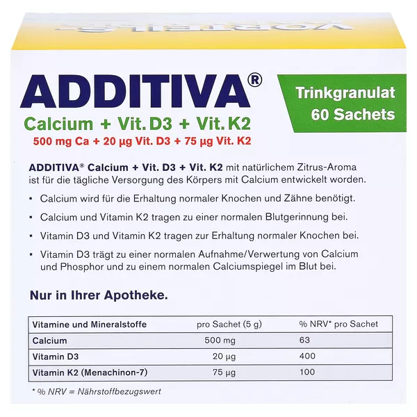 Additiva Calcium+d3+k2 Granulat 60 St
