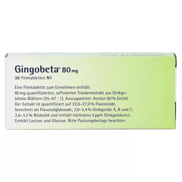 Gingobeta 80 mg Filmtabletten 30 St