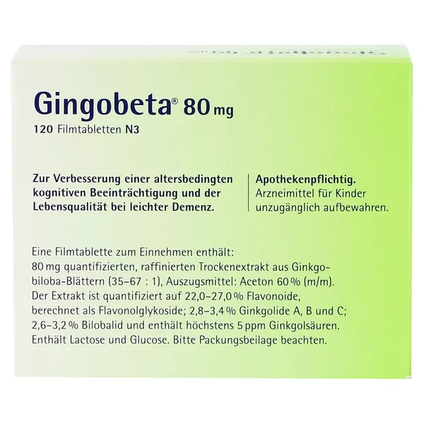Gingobeta 80 mg Filmtabletten 120 St