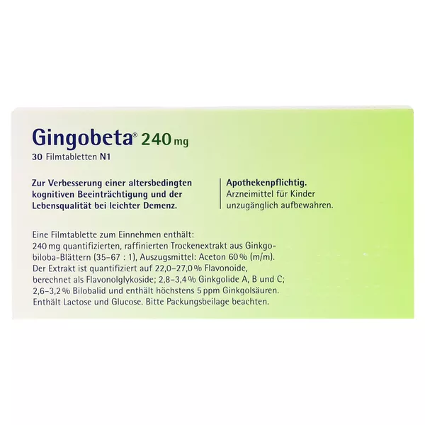 Gingobeta 240 mg Filmtabletten 30 St
