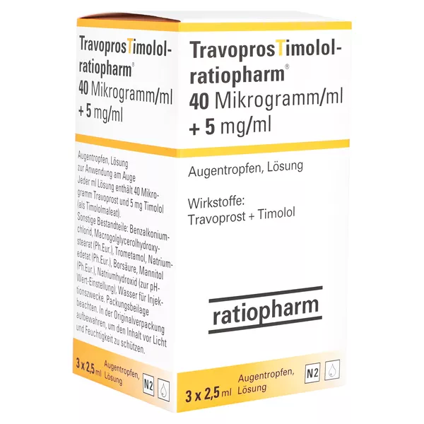 TRAVOPROSTIMOLOL-ratio.40 µg/ml + 5 mg/ml Augentr. 3X2,5 ml