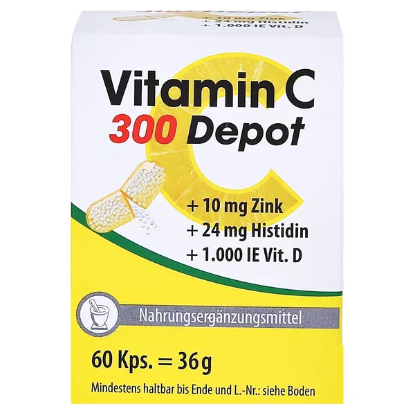 Vitamin C 300 Depot + Zink + Histidin + Vitamin D Kapseln 60 St