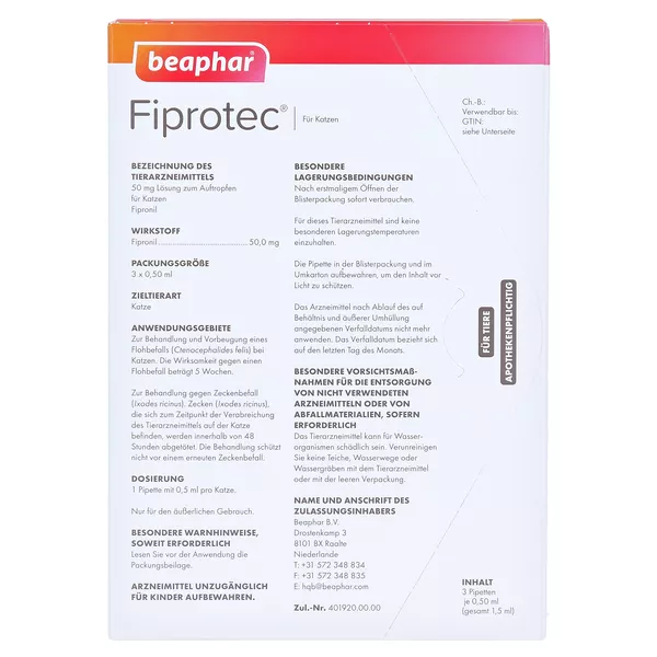 Fiprotec Spot-On Lösung 3X0,50 ml