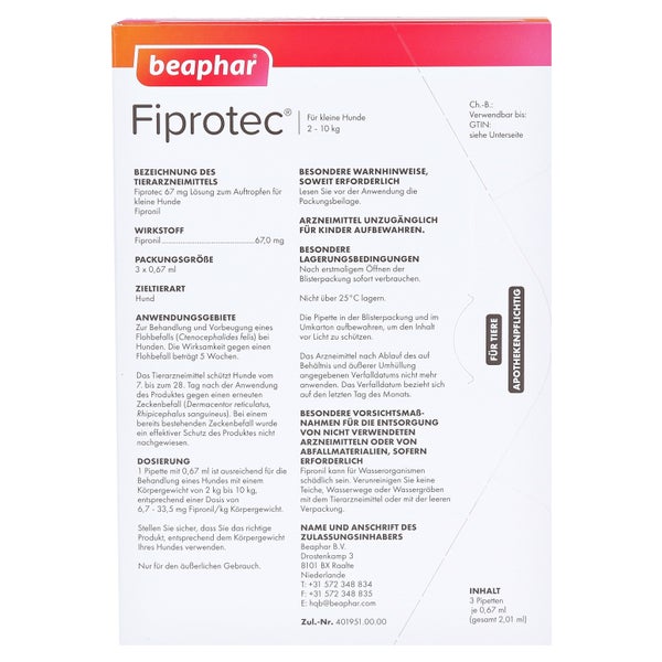 Fiprotec Spot-On Lösung 3X0,67 ml