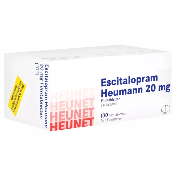 ESCITALOPRAM Heumann 20 mg Filmtabletten Heunet 100 St