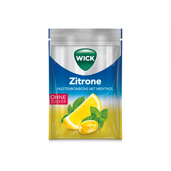WICK Zitrone & nat.Menthol Bonb.o.Zucker, 72 g