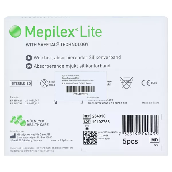 Mepilex Lite Schaumverband 7,5x8,5 cm st 10 St