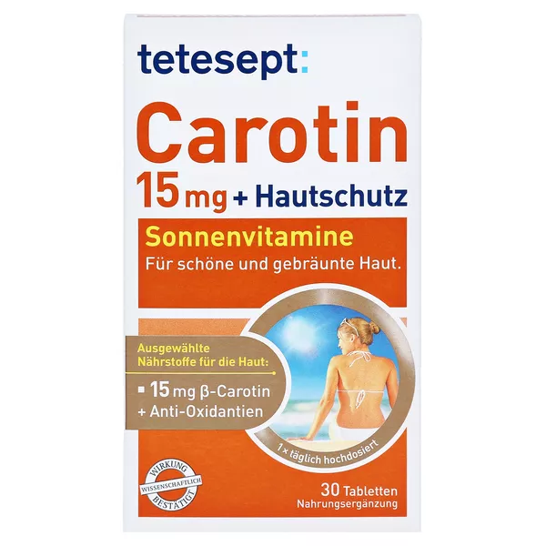 tetesept Carotin 15mg+Hautschutz 30 St