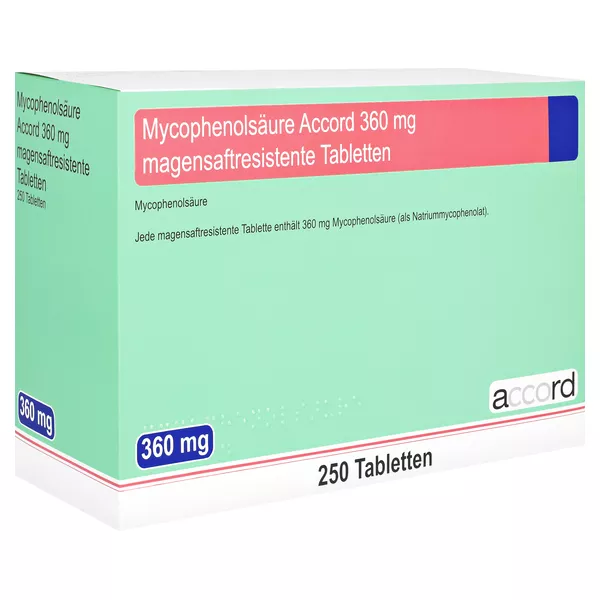 MYCOPHENOLSÄURE Accord 360 mg magensaftr.Tabletten 250 St